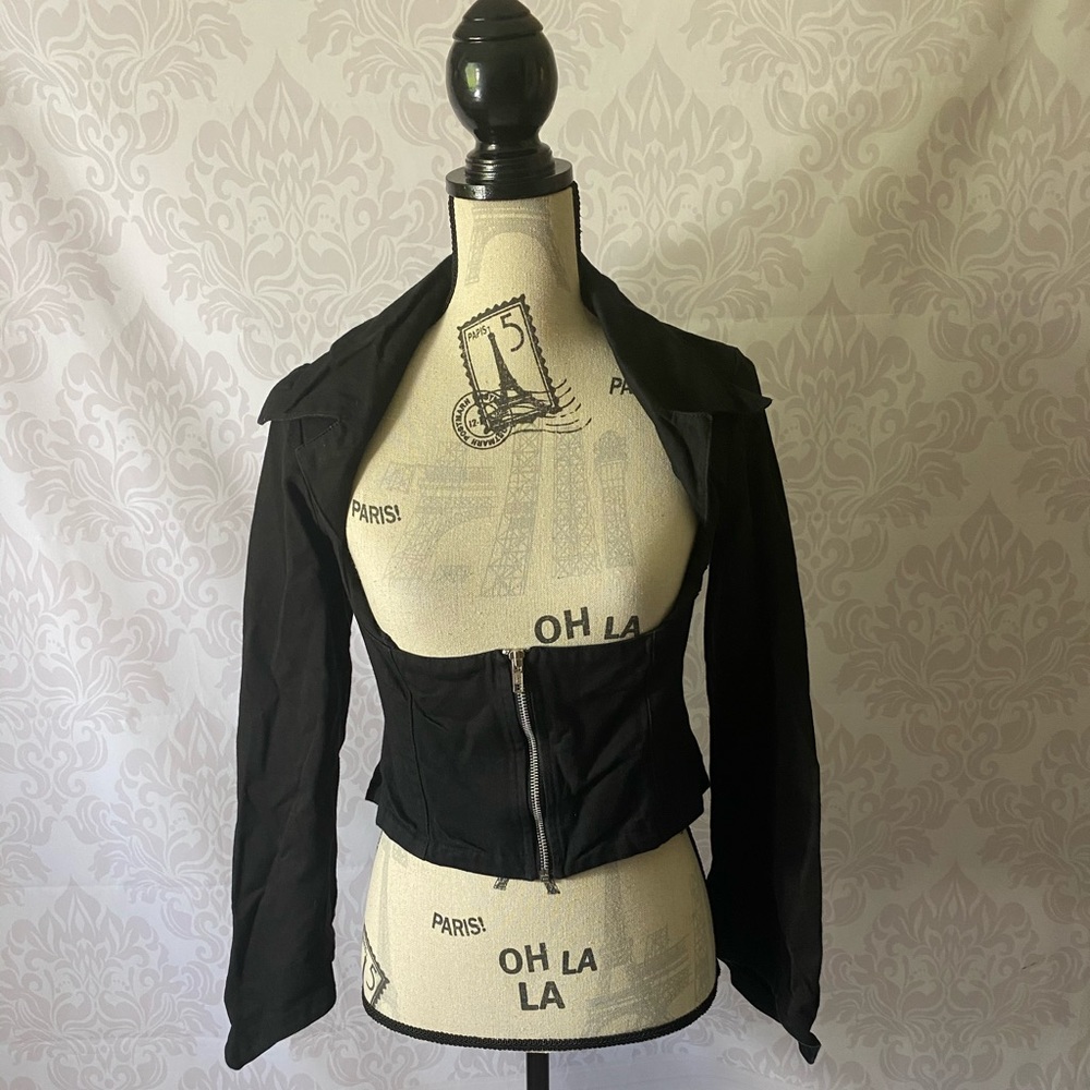 Cyberdog London Black Denim Corset Jacket